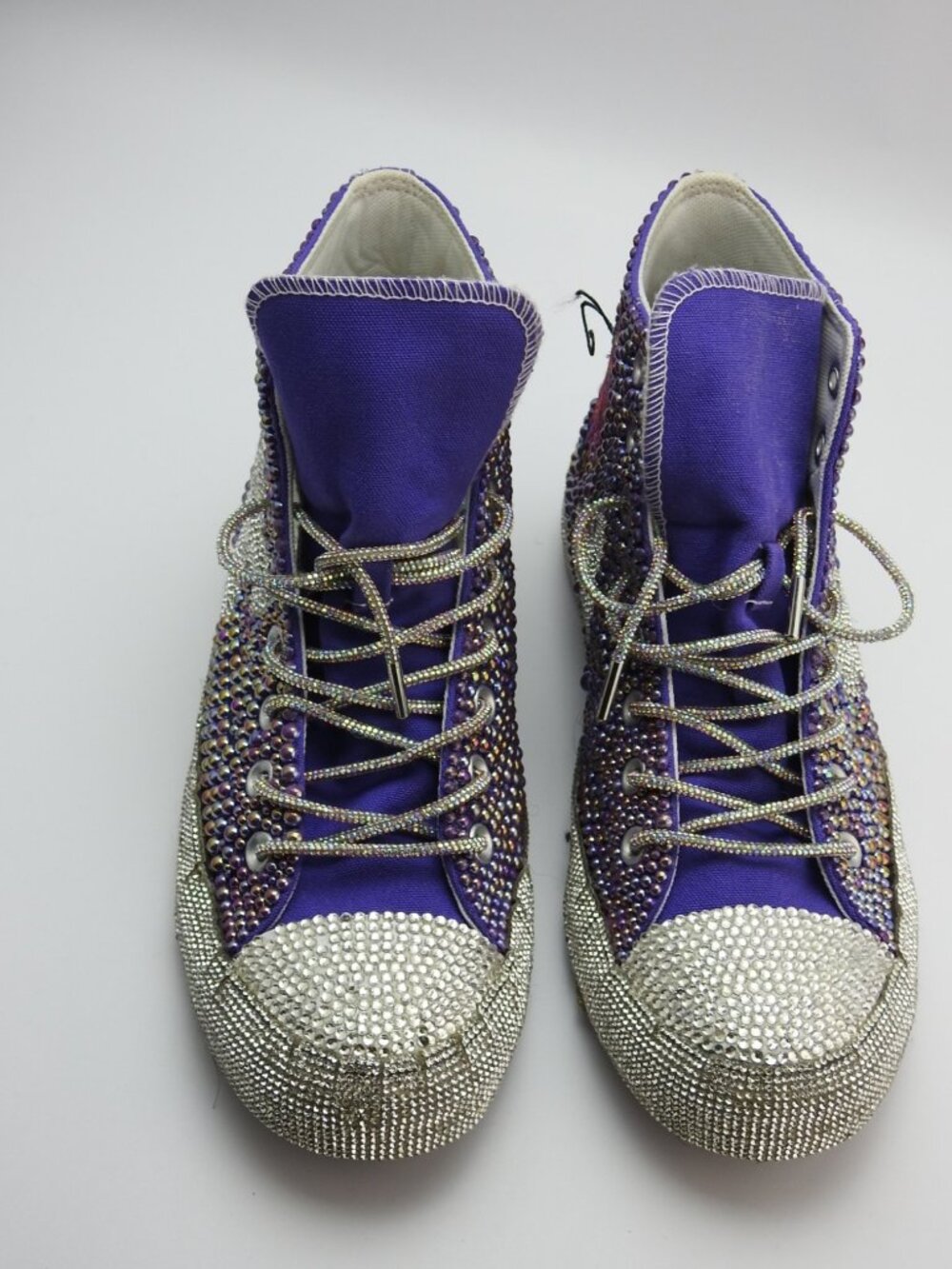 Converse All Star Custom Rhinestone Butterfly High Top Sneakers Purple Women's 9 - Picture 2 of 8
